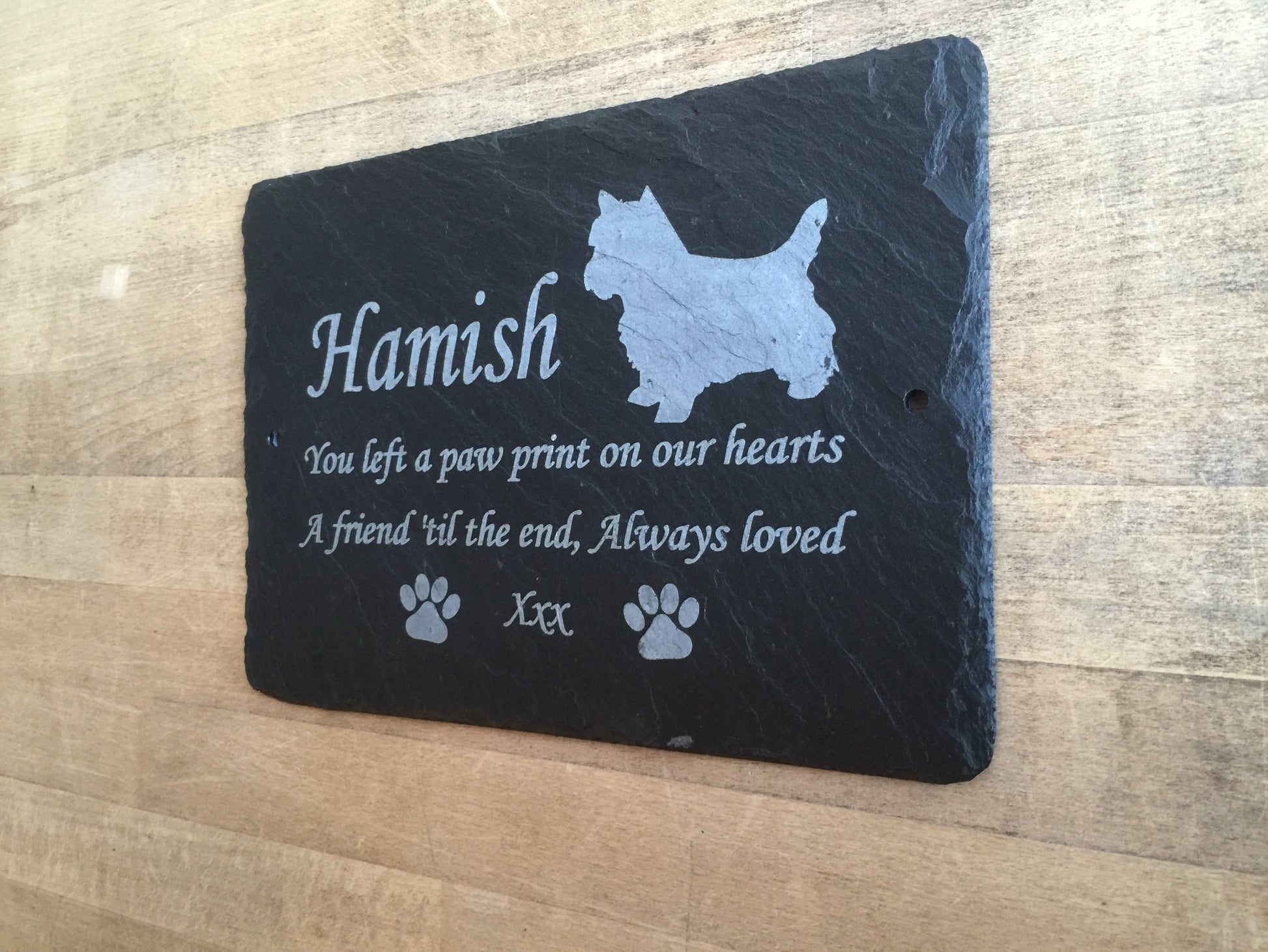 Pet Dog Memorial Slate Plaque, Personalised for your West Highland Terrier