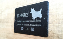 Pet Dog Memorial Slate Plaque, Personalised for your West Highland Terrier