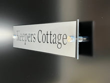 Silver Aluminium House Sign with Black Lettering in Various Sizes