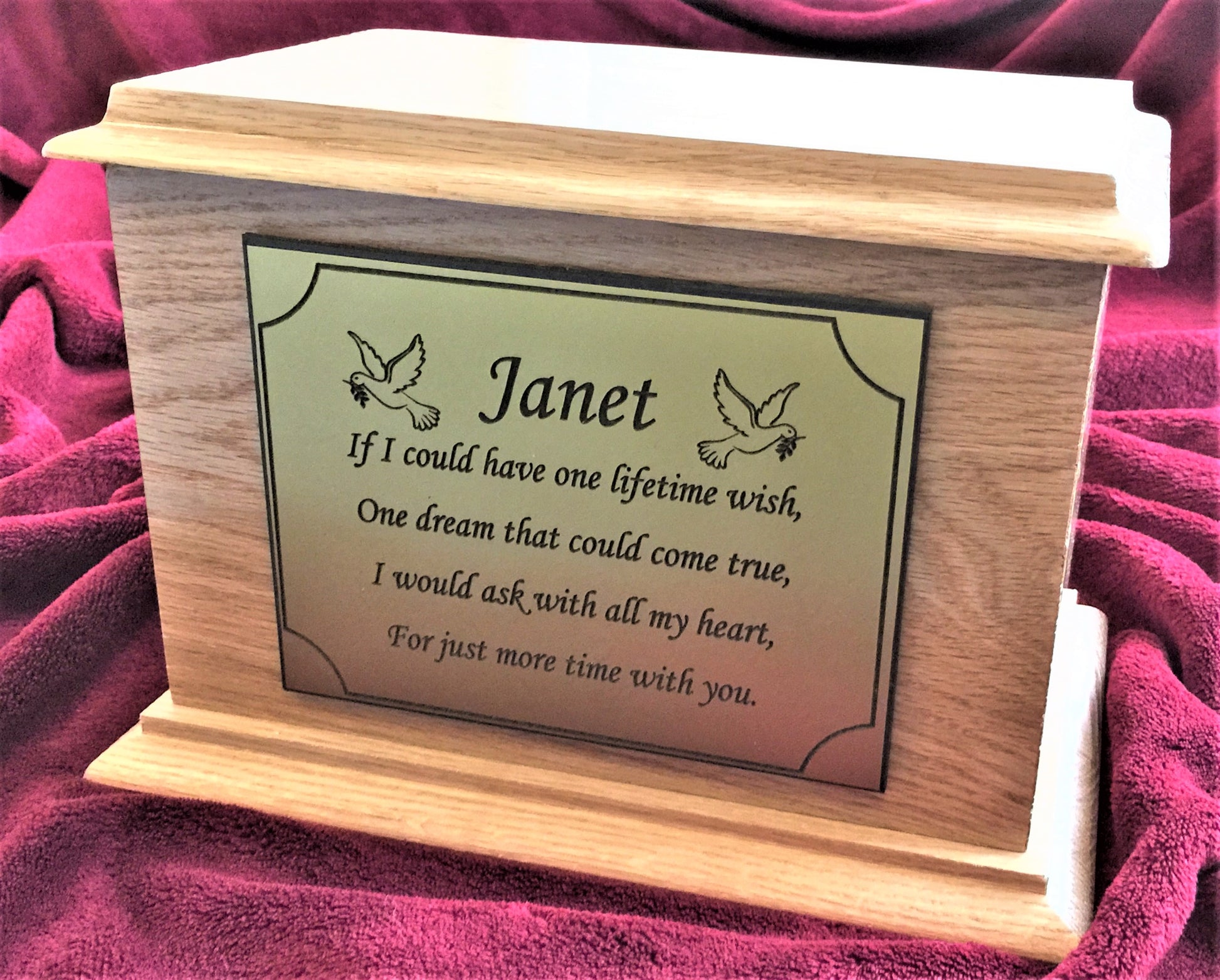 Oak Wood Cremation Ashes Urn Adult Size