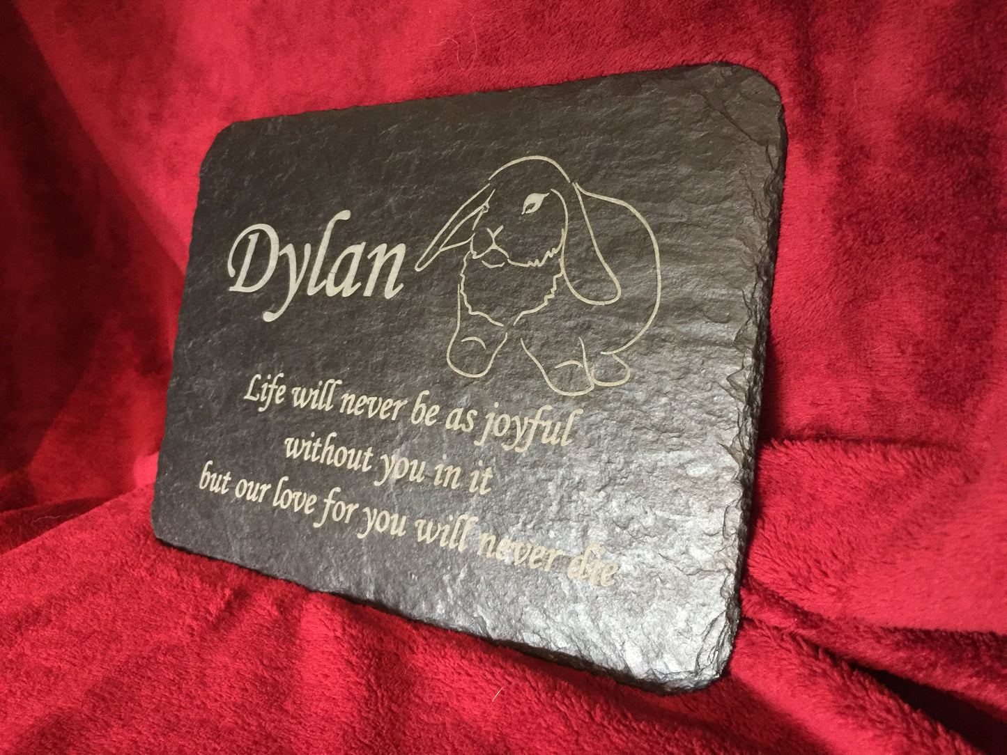 Memorial Slate Sign Plaque - Personalised for your Rabbit / Bunny
