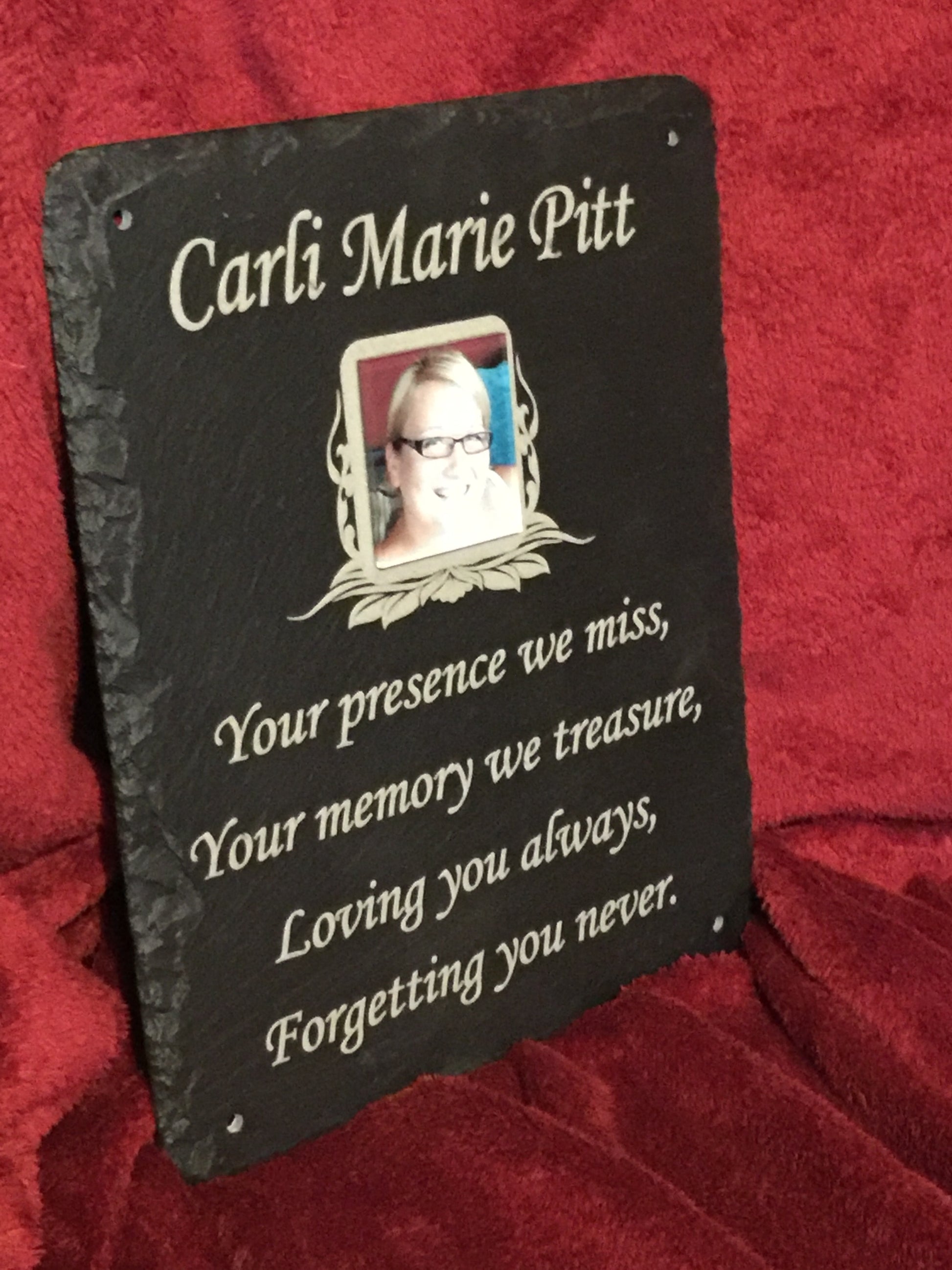 30cm x 25cm Personalised Memorial Grave Plaque with verse & photo Approx inches 12" x 10"