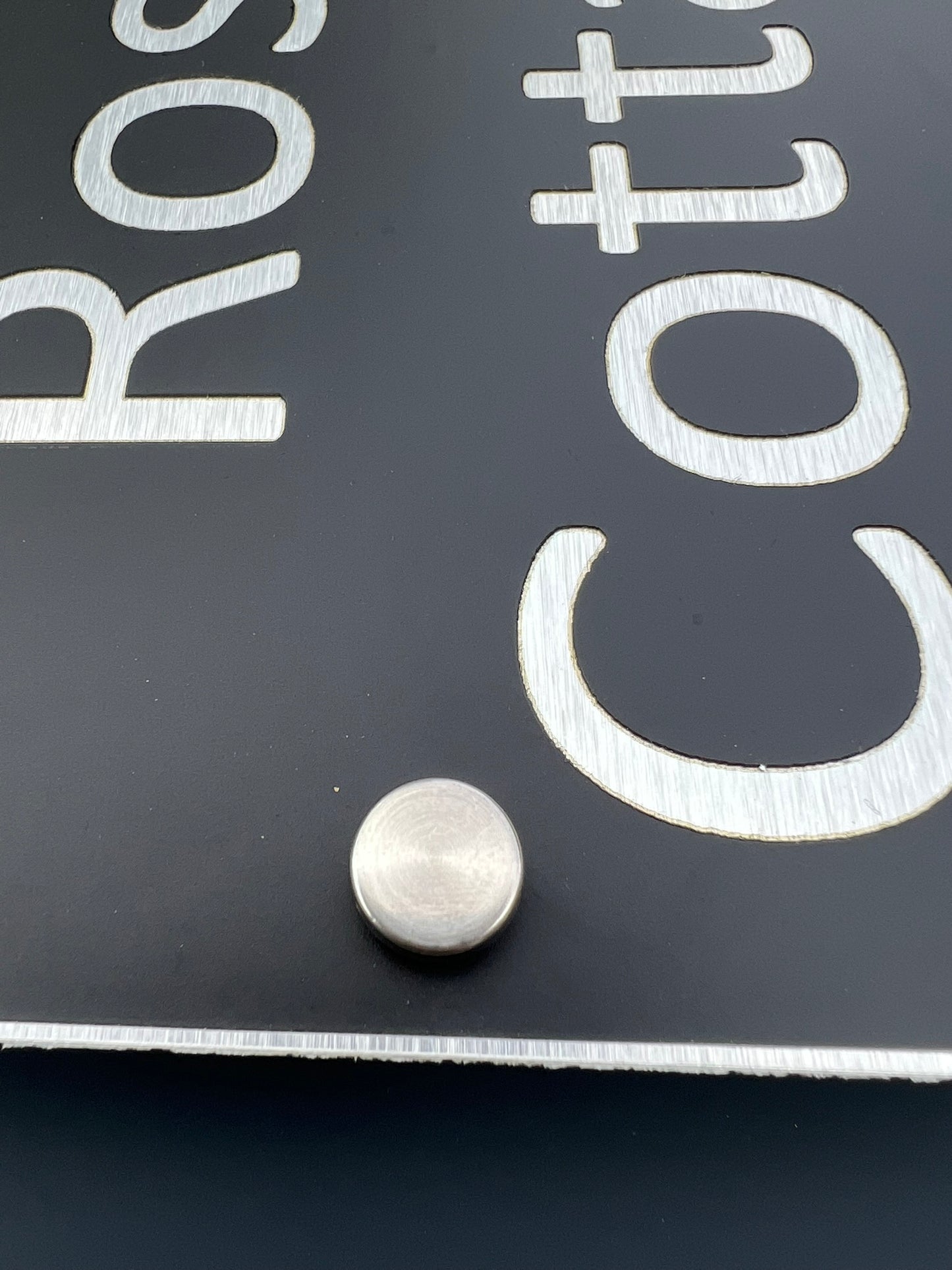 Aluminium House Sign with Stand-Off Wall Mounts