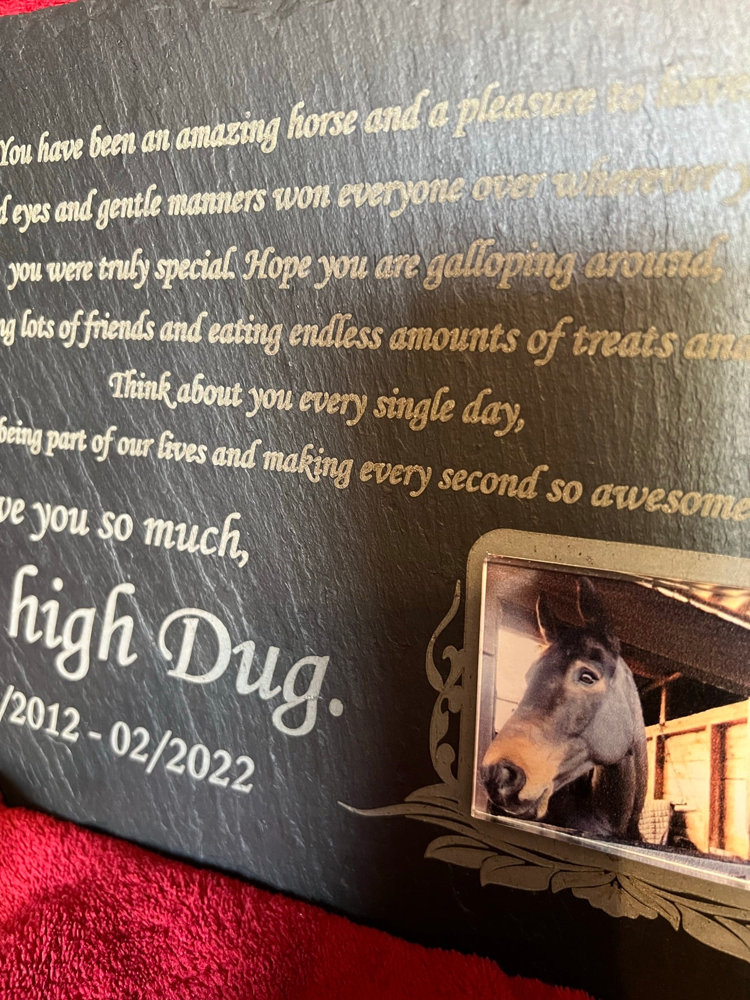 Larger Size Pet Photo Memorial Slate Plaque Personalised