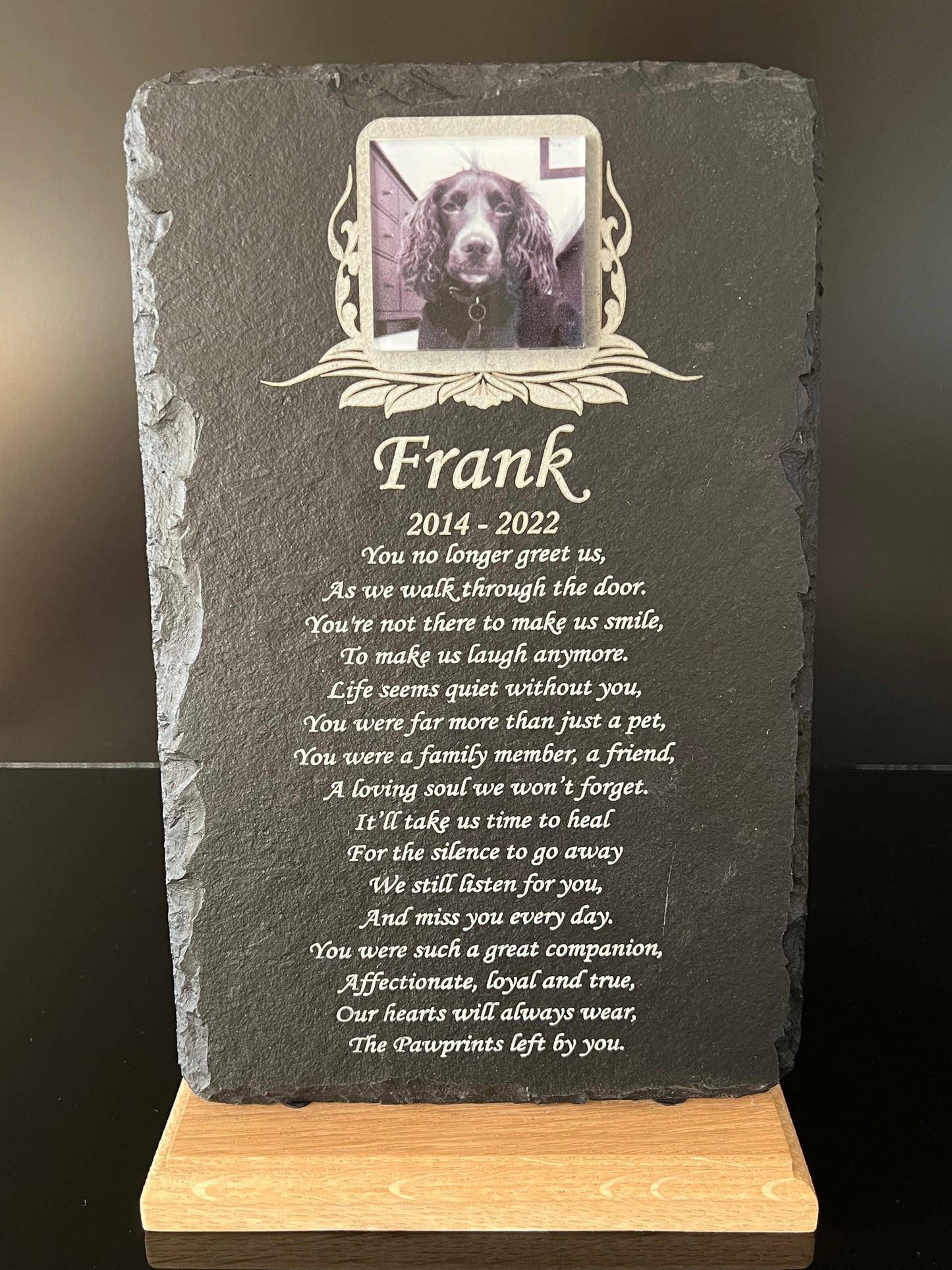 Pet Photo Grave Marker with Oak Stake Option