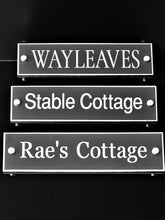 Black Aluminium House Sign with Silver Lettering in Various Sizes