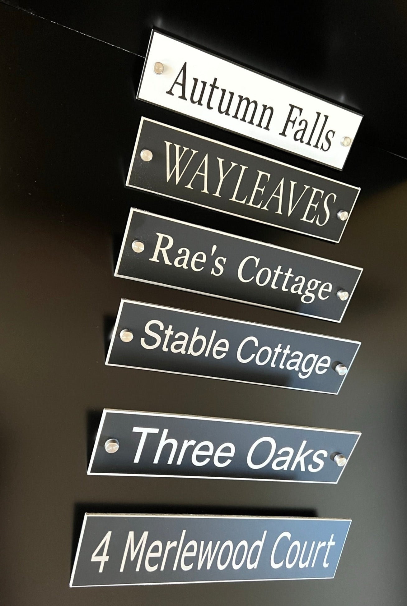 Aluminium House Signs in Various Sizes & Colours.