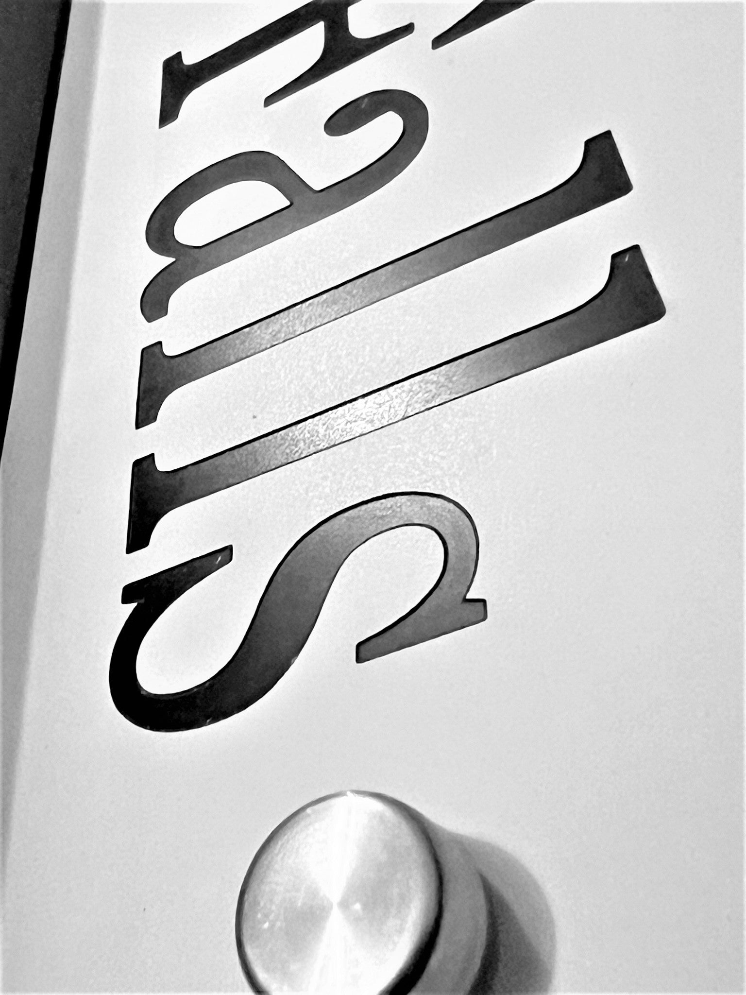 White Aluminium House Sign with Black Lettering in Various Sizes