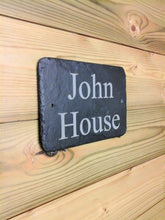 Slate sign on wood backing. Ideal signs for gates and fences.