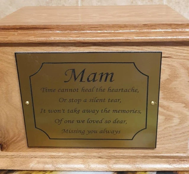 Oak Wood Cremation Ashes Urn Adult Size