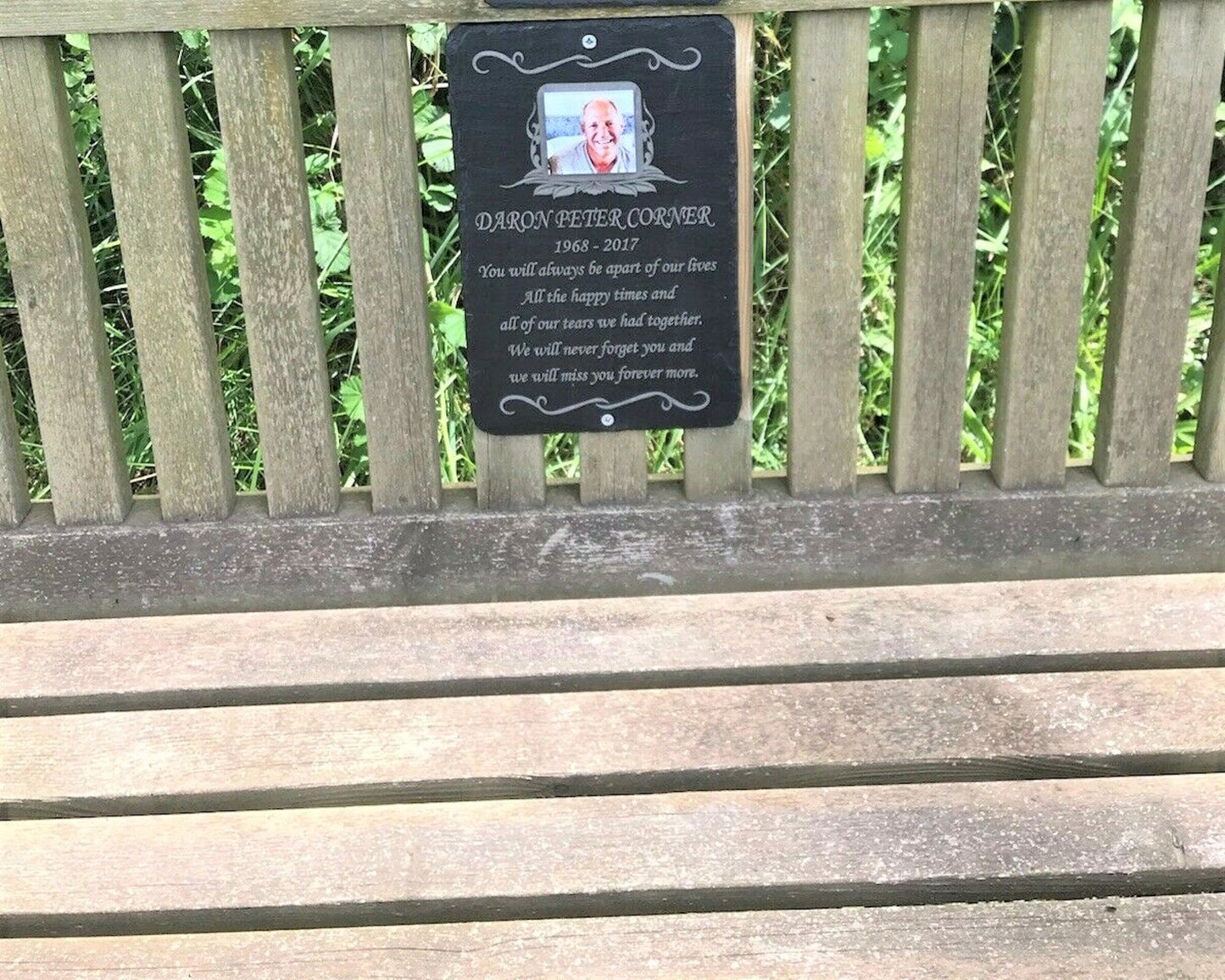 Personalised Large Memorial Grave Plaque with verse & photo 