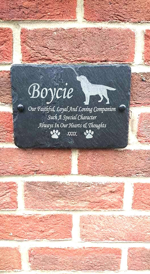 Labrador Dog Pet Memorial Slate Sign Plaque - Personalised for your memory garden