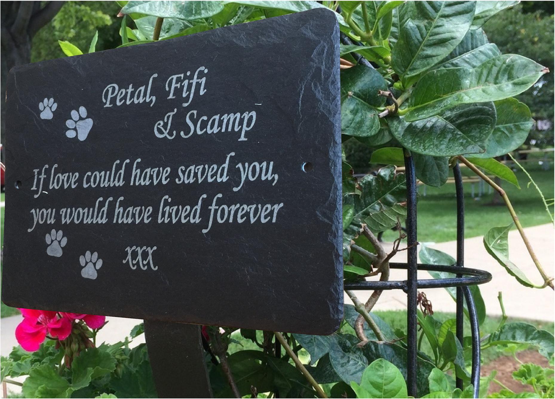 Memorial Slate Plaque, Personalised for your Pets - You Can Add Mutilple Names and choose any silhouette image