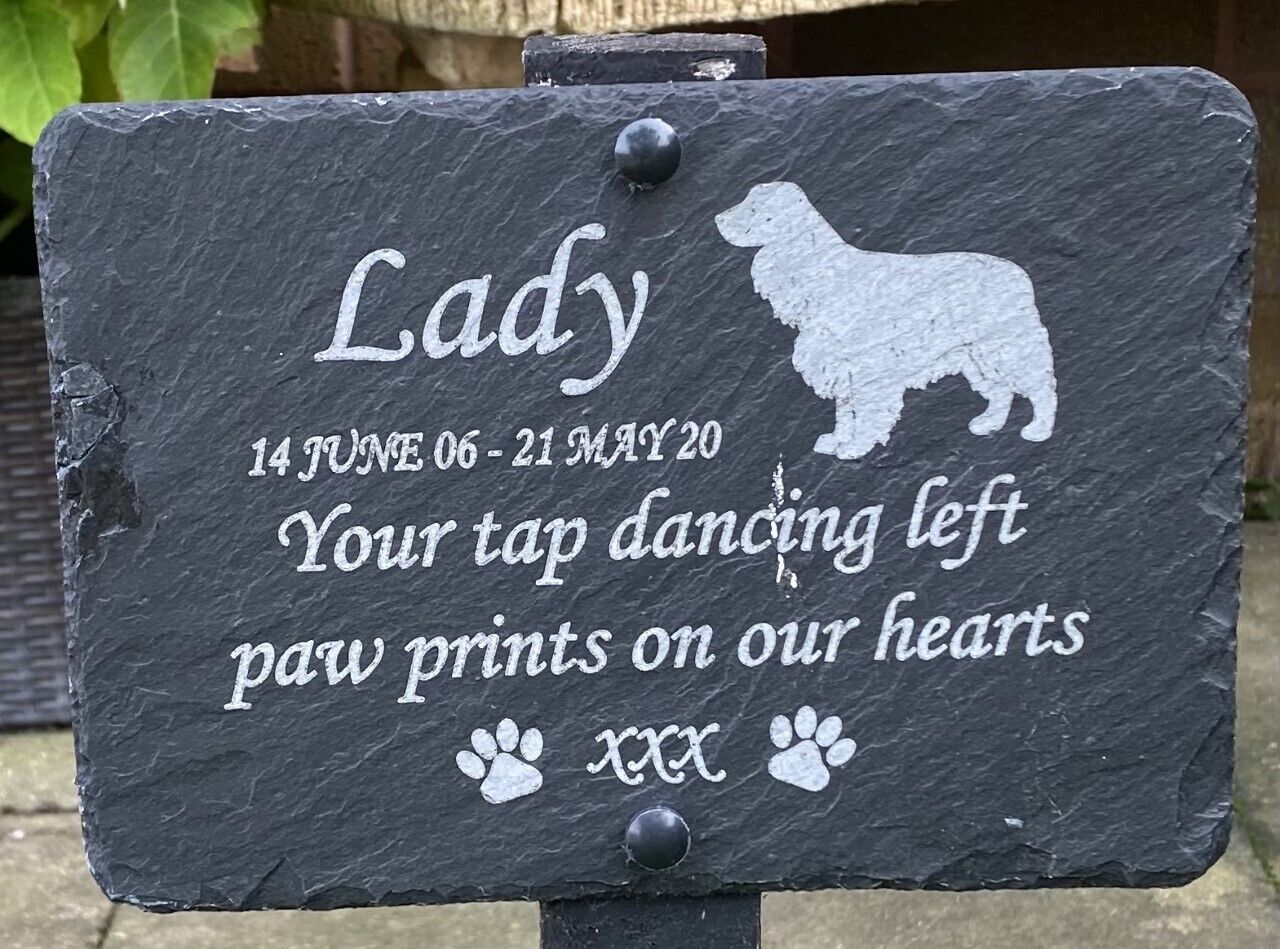 Slate memorial sign plaque - personalised for Dog, Cat, Bird or Rabbit: Choose your silhouette picture.
