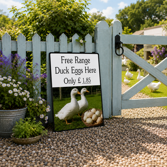 Duck eggs for ale sign