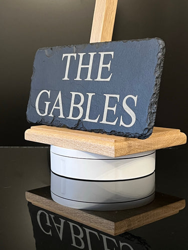 25cm x 12cm Natural Slate House Door Sign Any Name Any Number Any Message (Approx inches 9.8