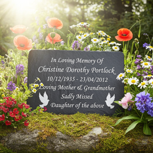 grave marker slate plaque for wife or husband