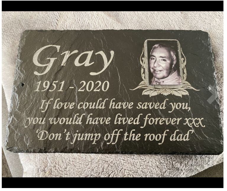 Personalised Large Memorial Grave Plaque with verse & photo 
