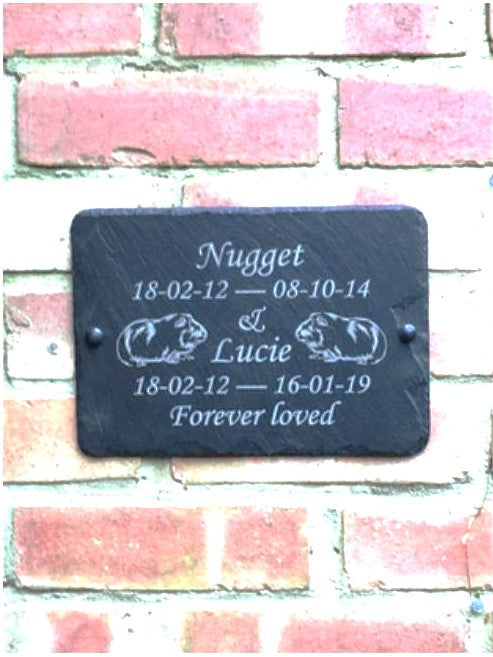 Slate memorial sign plaque - personalised for Dog, Cat, Bird or Rabbit: Choose your silhouette picture.