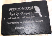 Pet Memorial Slate Sign Plaque - Personalised for your Parrot