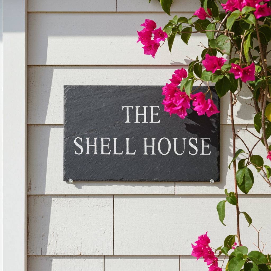 riven rustic slate house signs