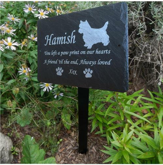 Pet Dog Memorial Slate Plaque, Personalised for your West Highland Terrier