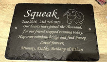 Slate memorial sign plaque - personalised for Dog, Cat, Bird or Rabbit: Choose your silhouette picture.