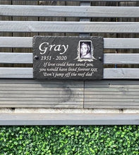 Beautiful Grave Memorial Slate Photo Plaque - Personalised for your loved one
