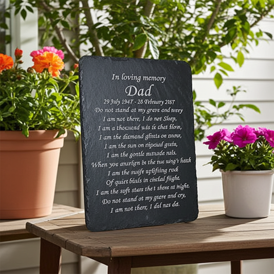 Personalised memorial plaque