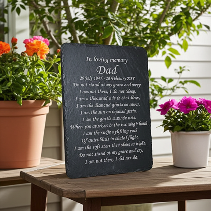 Personalised memorial plaque
