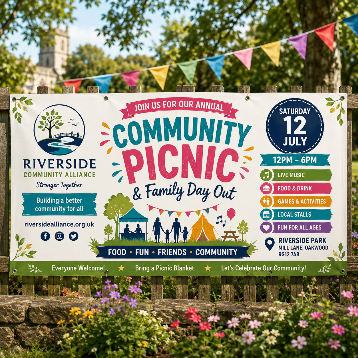 Create a professional personalised vinyl banner for your business, event, promotion or advertising campaign. Printed in full colour on durable outdoor PVC banner material