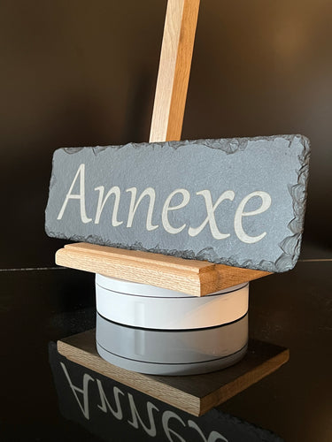 30cm x 10cm Natural Slate House Door or Gate Sign ANY MESSAGE - ANY NAME (Approx inches 12