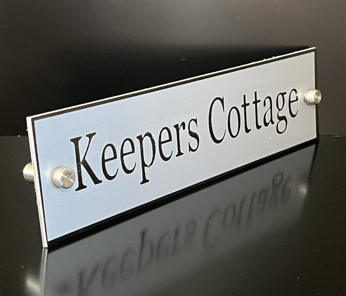 Silver Aluminium House Sign with Black Lettering in Various Sizes – 1st ...