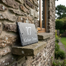 personalised house sign made of slate