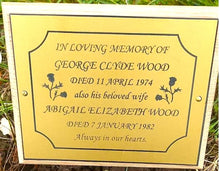 Oak Wooden Memorial Grave Tree Marker with Personalised Plaque Made to Order