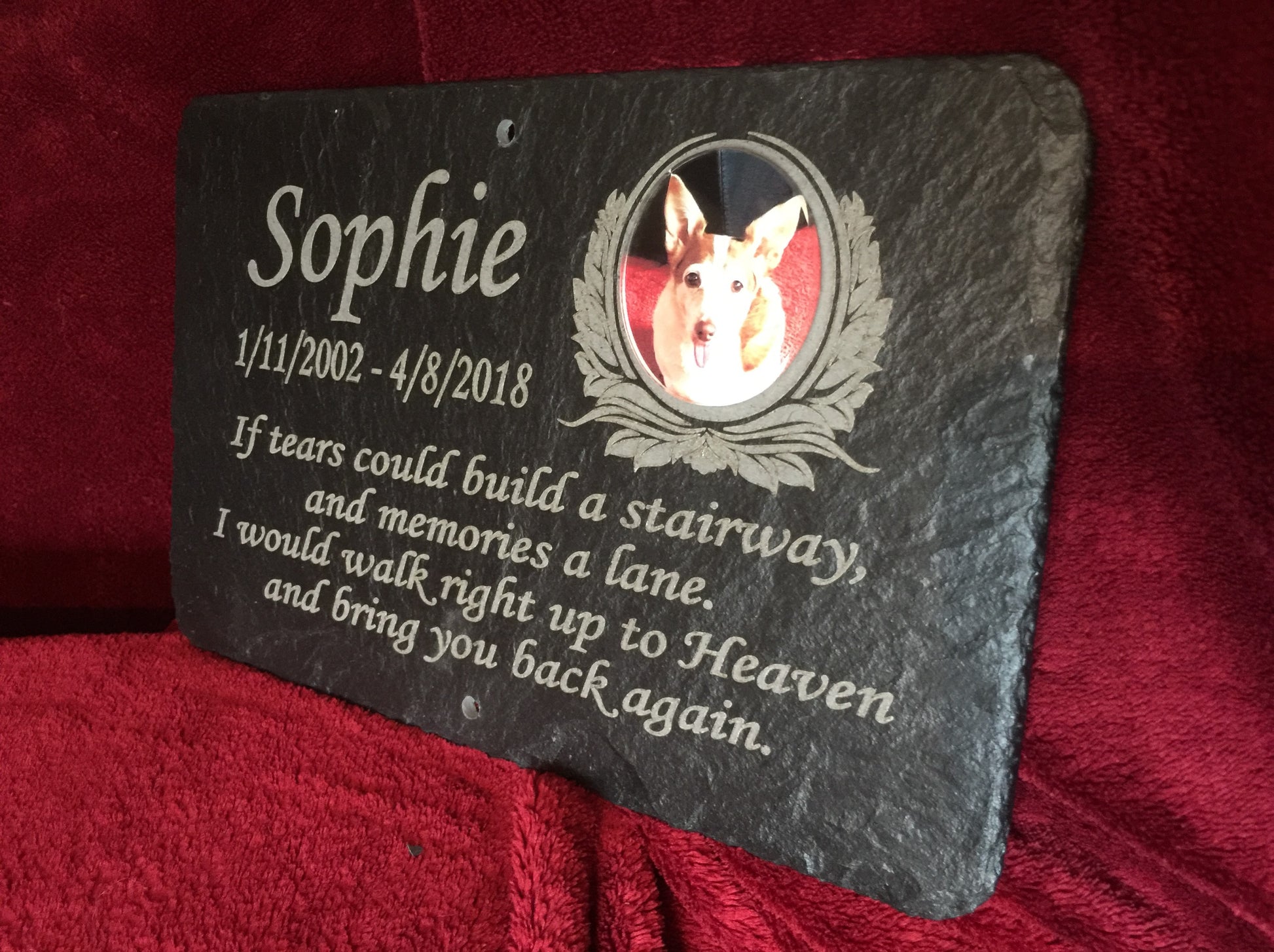Pet Photo Grave Marker with Oak Stake Option