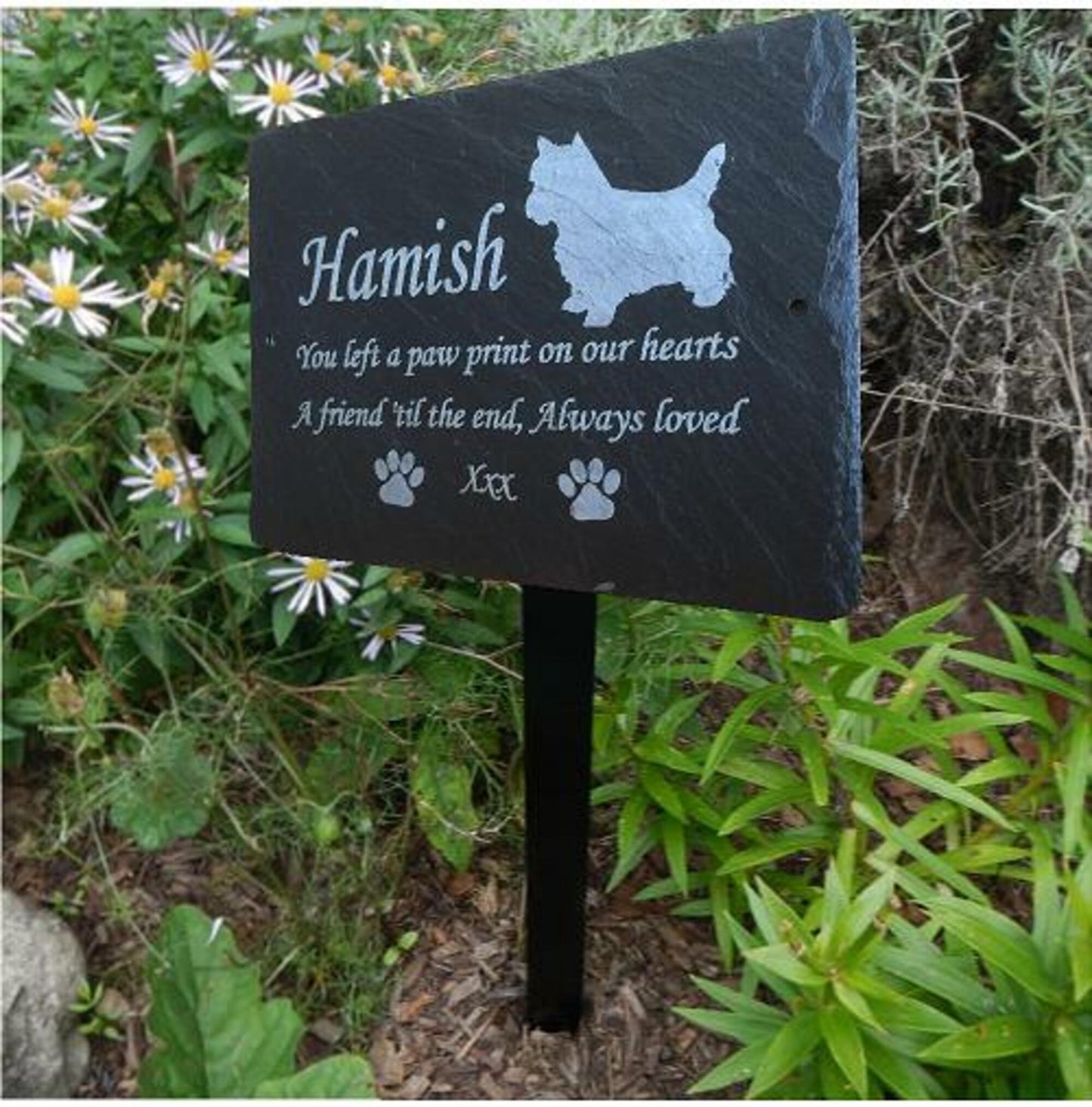 Memorial Slate Plaque, Personalised for your Pets - You Can Add Mutilple Names
