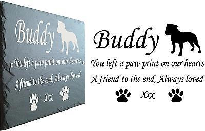 Dog Memorial Slate Plaque, Personalised for your Staffordshire Bull Terrier