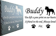 Dog Memorial Slate Plaque, Personalised for your Staffordshire Bull Terrier