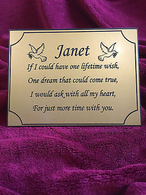 Memorial Plaque - Personalised Made to Order - Commemorative Plate - 1st 4 Signs