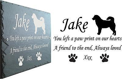 Pet Memorial Slate Plaque Personalised for your Husky - Japanese Akita