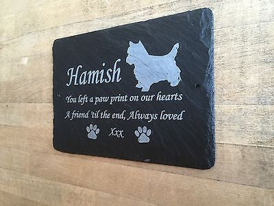 Pet Dog Memorial Slate Plaque, Personalised for your West Highland Terrier
