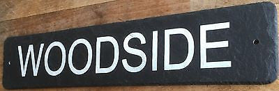 Various Sizes Painted Slate House Signs - Airbrushed Acrylic Paint in WHITE - GOLD or SILVER