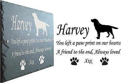 Labrador Dog Pet Memorial Slate Sign Plaque - Personalised for your memory garden