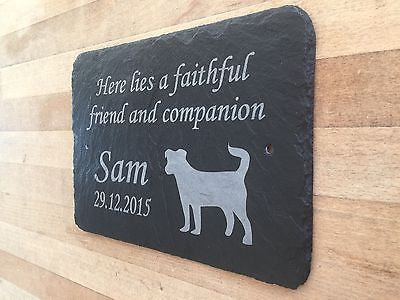 Dog Pet Memorial Slate Plaque, Personalised for your Jack Russell Terrier