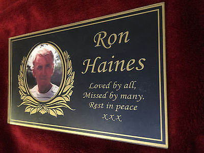 18.5cm x 10.5cm Memorial Acrylic Photo Plaque - Personalised Made to Order by 1st 4 Signs