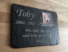 Rabbit ~ Bunny ~ Guinea Pig or any Pet Photo Memorial Slate Plaque - Outdoor photo memorial for Cats, Dogs, Pets.