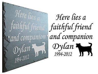 Dog Pet Memorial Slate Plaque, Personalised for your Jack Russell Terrier
