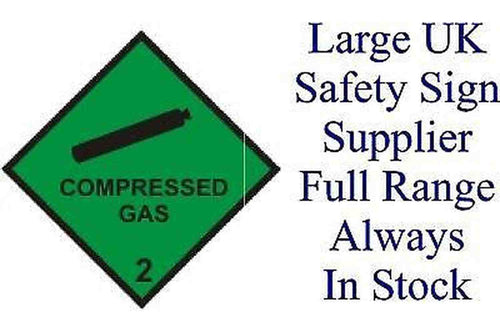 COMPRESSED SIGN Hazchem Sign - Health & Safety Signs High Quality Exterior Use
