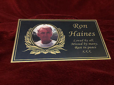 18.5cm x 10.5cm Memorial Acrylic Photo Plaque - Personalised Made to Order by 1st 4 Signs